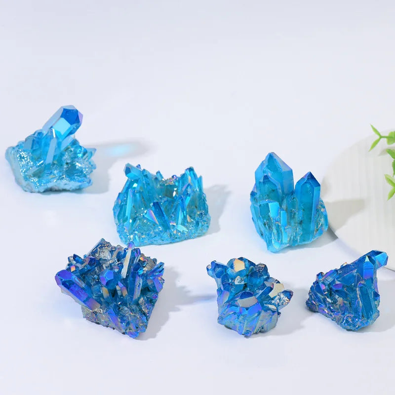 Natürlicher Quarz Cluster Himmelblau – Heilstein und Deko
