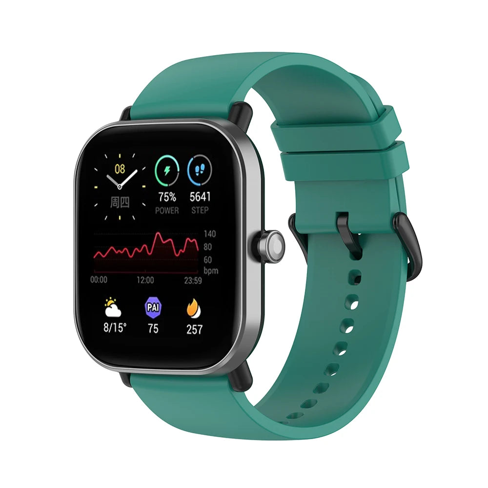 20 mm Silikonarmband kompatibel mit diversen Smartwatches komfortabel