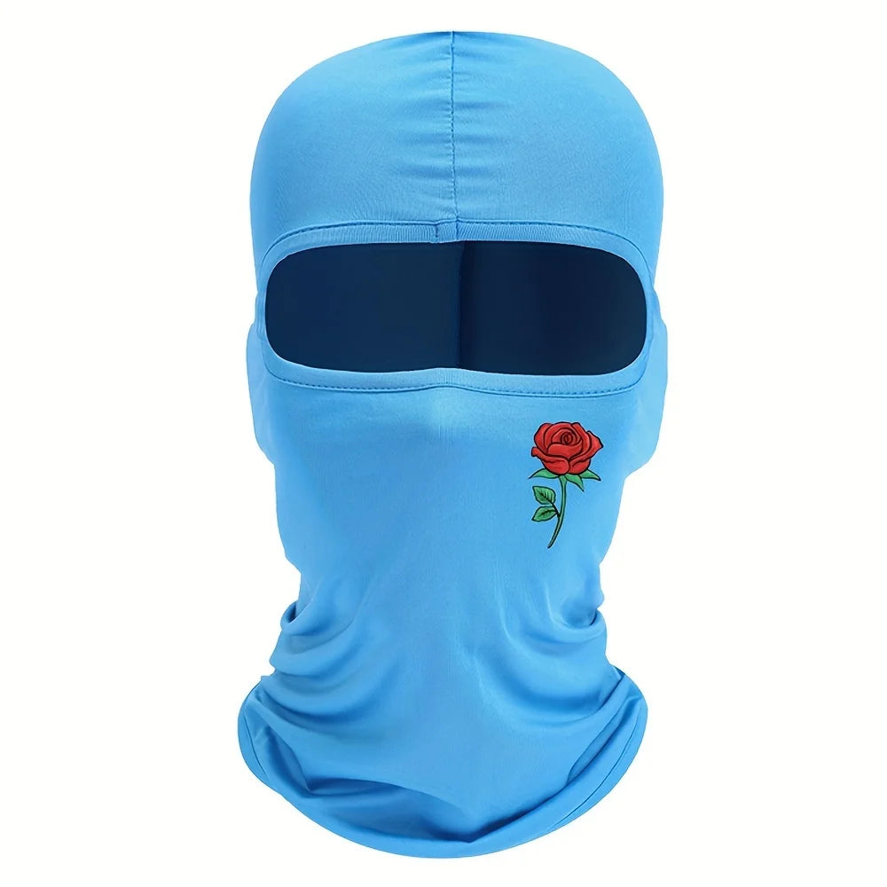 Unisex Sturmhaube mit Blumenmuster Schutz vor Wind und Sonne Outdoor