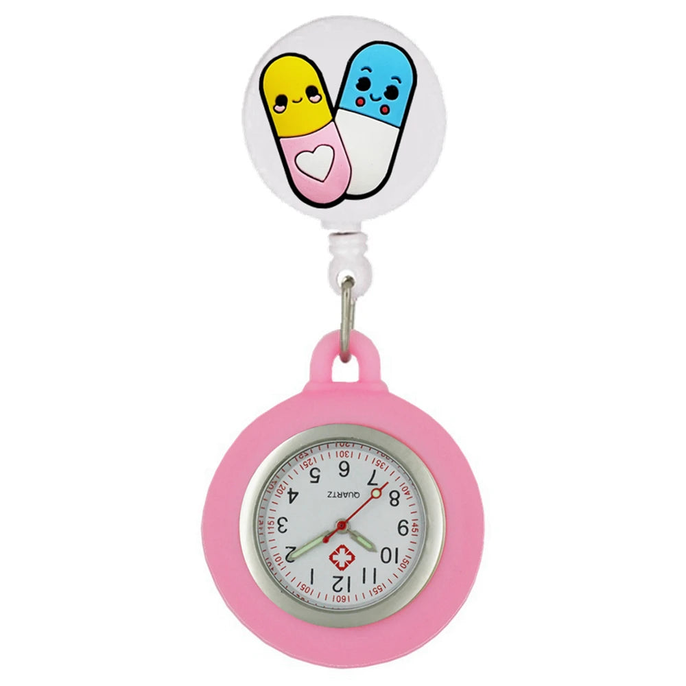 Präzise - stilvoll: Unisex Fob Taschenuhr mit medizinischen Symbolen, 4 cm