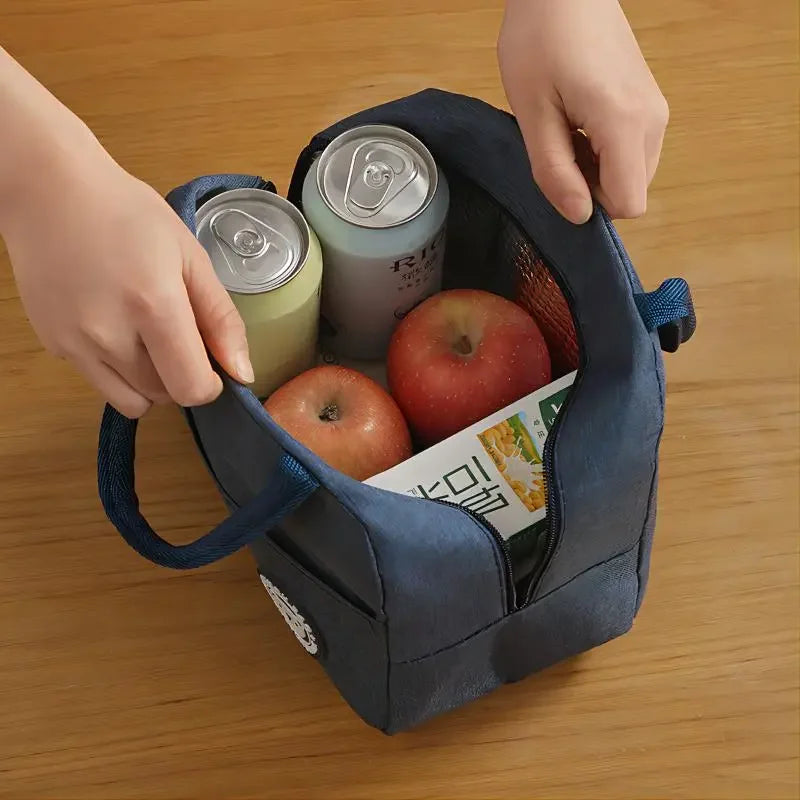 Praktische isolierte Lunchtasche mit Aluminiumfolie, mehrere Fächer, 23x21x13 cm