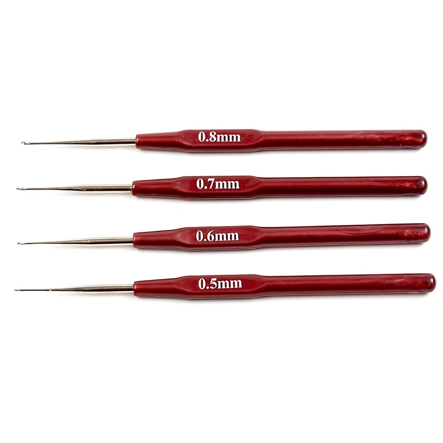 4-teiliges Aluminium-Häkelhaken-Set mit ergonomischem Griff in Dark Khaki – präzise & komfortabel