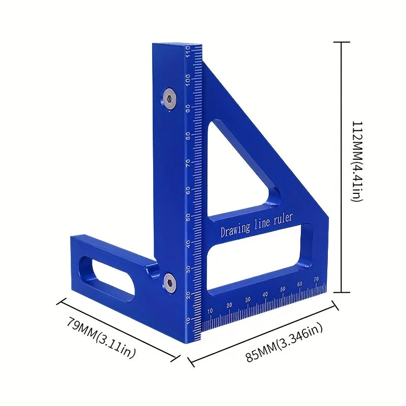 Multifunktionaler Aluminium-Winkelmesser 45/90° für präzise Holzbearbeitung