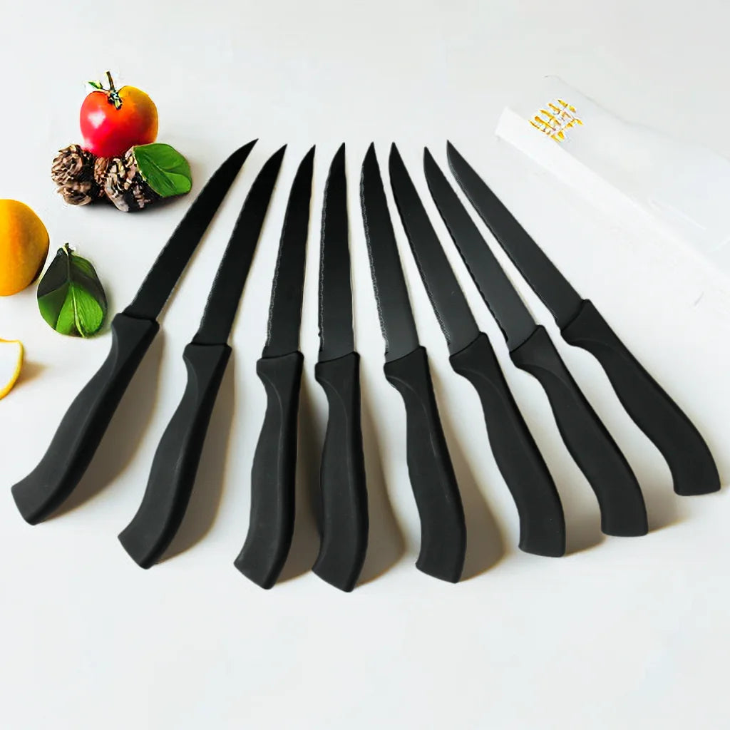 Steakmesser Set Schwarz Matt Mit Komfortgriff Aus Edelstahl Spülmaschinenfest