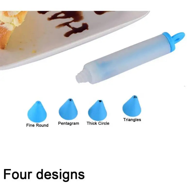 Silikon-Dekorationsstift mit 4 Aufsätzen für präzises Cake Design