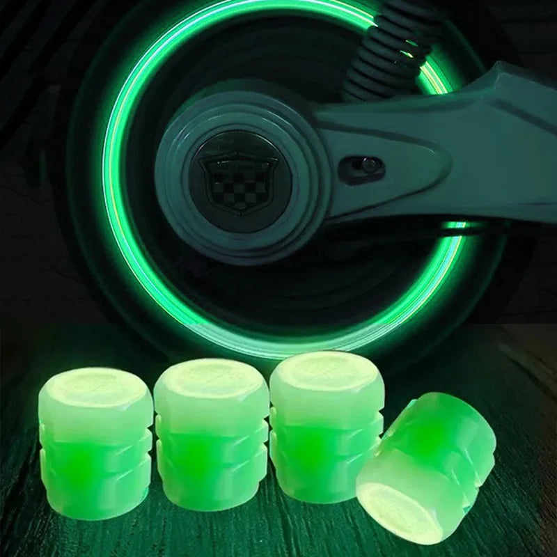Fluoreszierende Ventilkappen Universal für Auto, Motorrad - Fahrrad Reifen