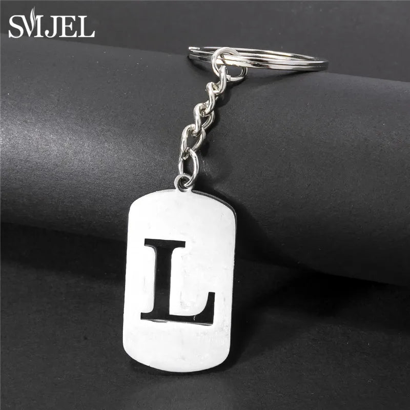 Edelstahl A-Z Buchstaben Schlüsselanhänger – Stylishes Party-Charm