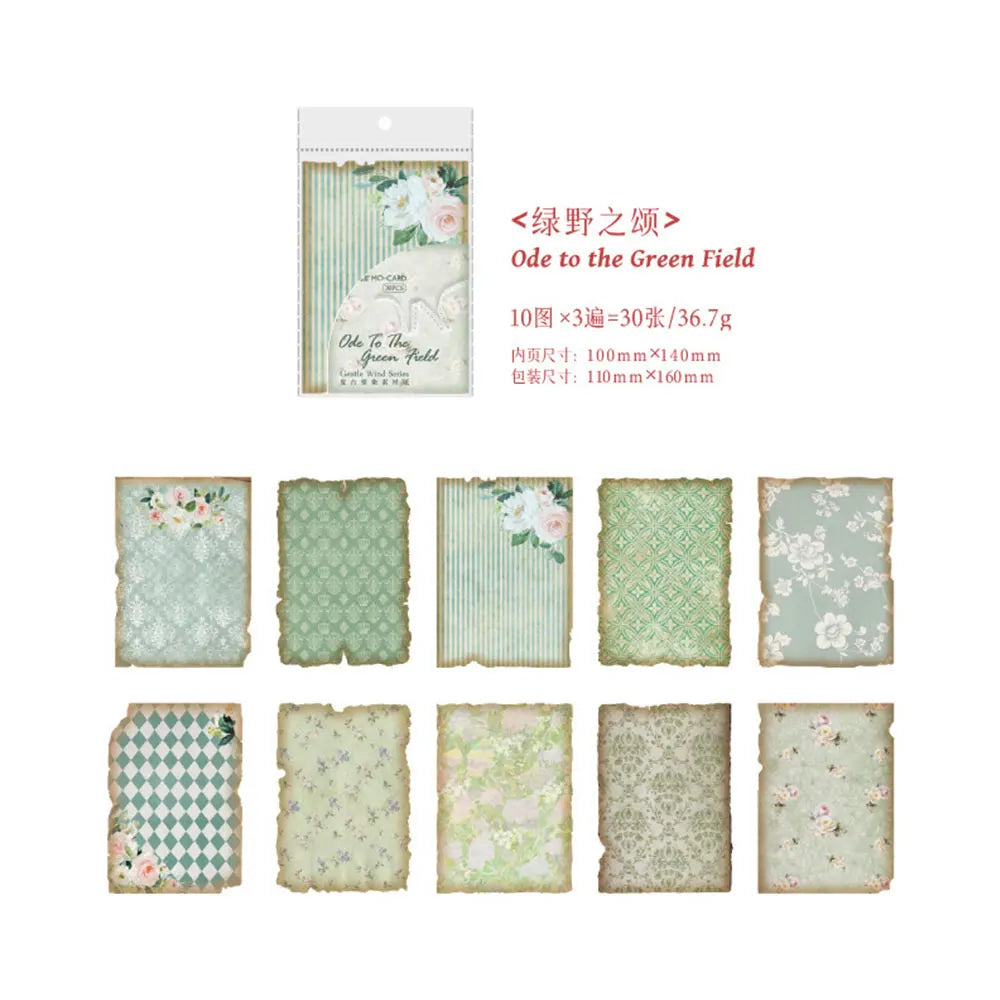 30 Blatt Vintage Scrapbook-Papier für DIY Basteln und Journaling