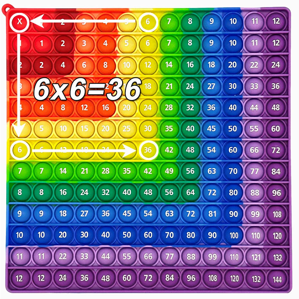 Spielerisch multiplizieren: Buntes 12x12 Silikon Push Bubble Lernspielzeug Kids
