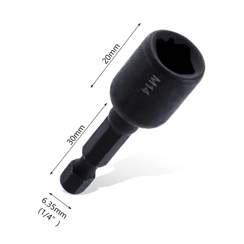 6-teiliges Gewindebohrer-Adapter-Set M4-M12, 1/4 Sechskantschaft, robust - präzise