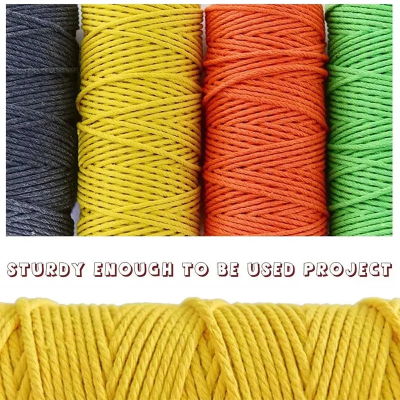 100 m Rolle bunte 3 mm Baumwollschnur für DIY und Dekoration