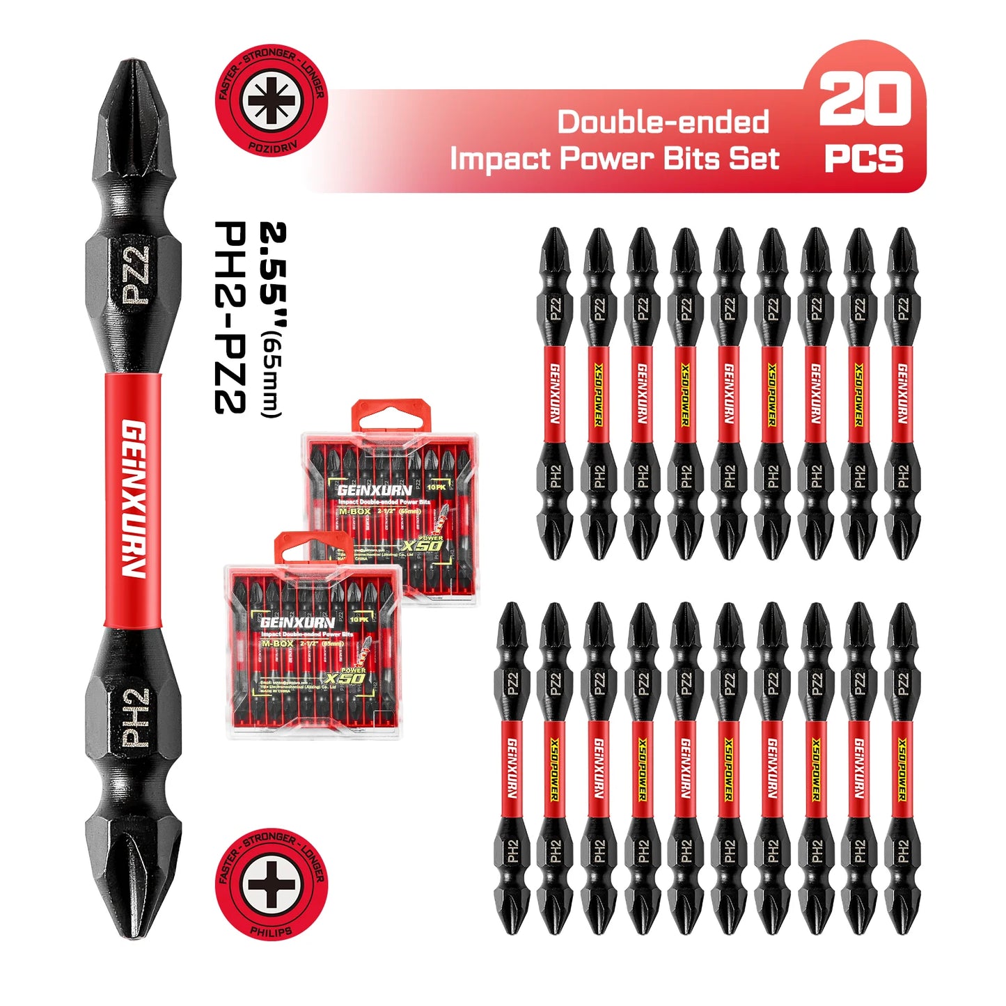 Doppelend-Schraubendreher-Bit-Set: Magnetisch, S2-Stahl, vielseitig