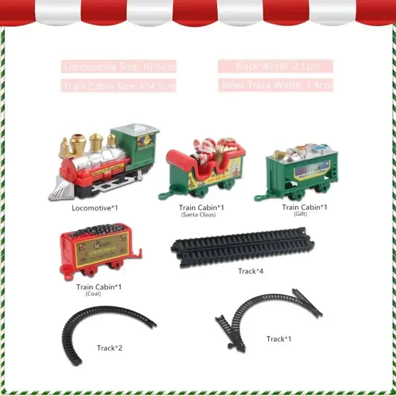 Weihnachts Zug Set mit Montierbaren Gleisen und Spielzeuglokomotive
