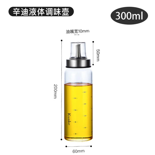 Präziser Dosiergenuss: Umweltfreundliche Glas-Ölflasche 180/300/500ml für Küche