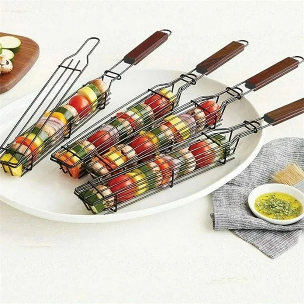 Tragbarer Antihaft-Grillkorb für Camping - Picknick – Leicht, Robust, Vielseitig