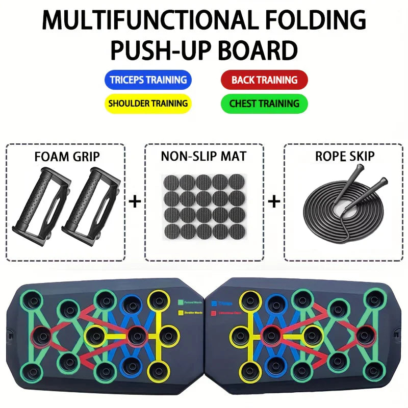 Multifunktionales Push-up-Board-Set faltbar mit rutschfestem Griff für effektives Training