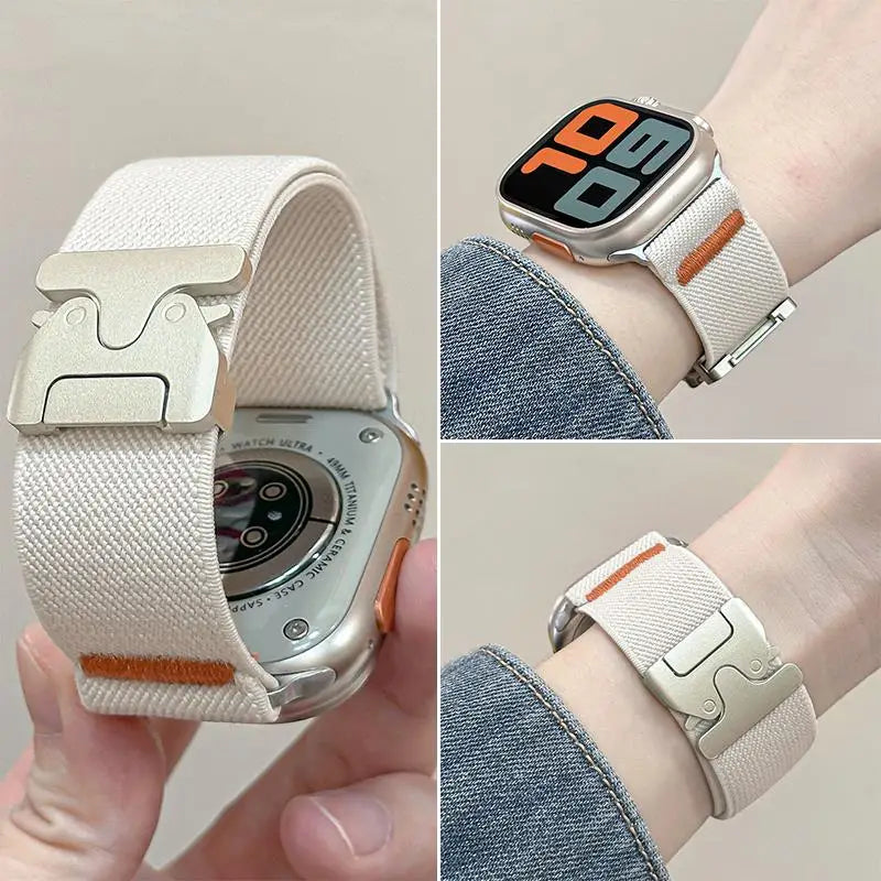 Elastisches Nylonband 2er Set für verschiedene Apple Watch Größen