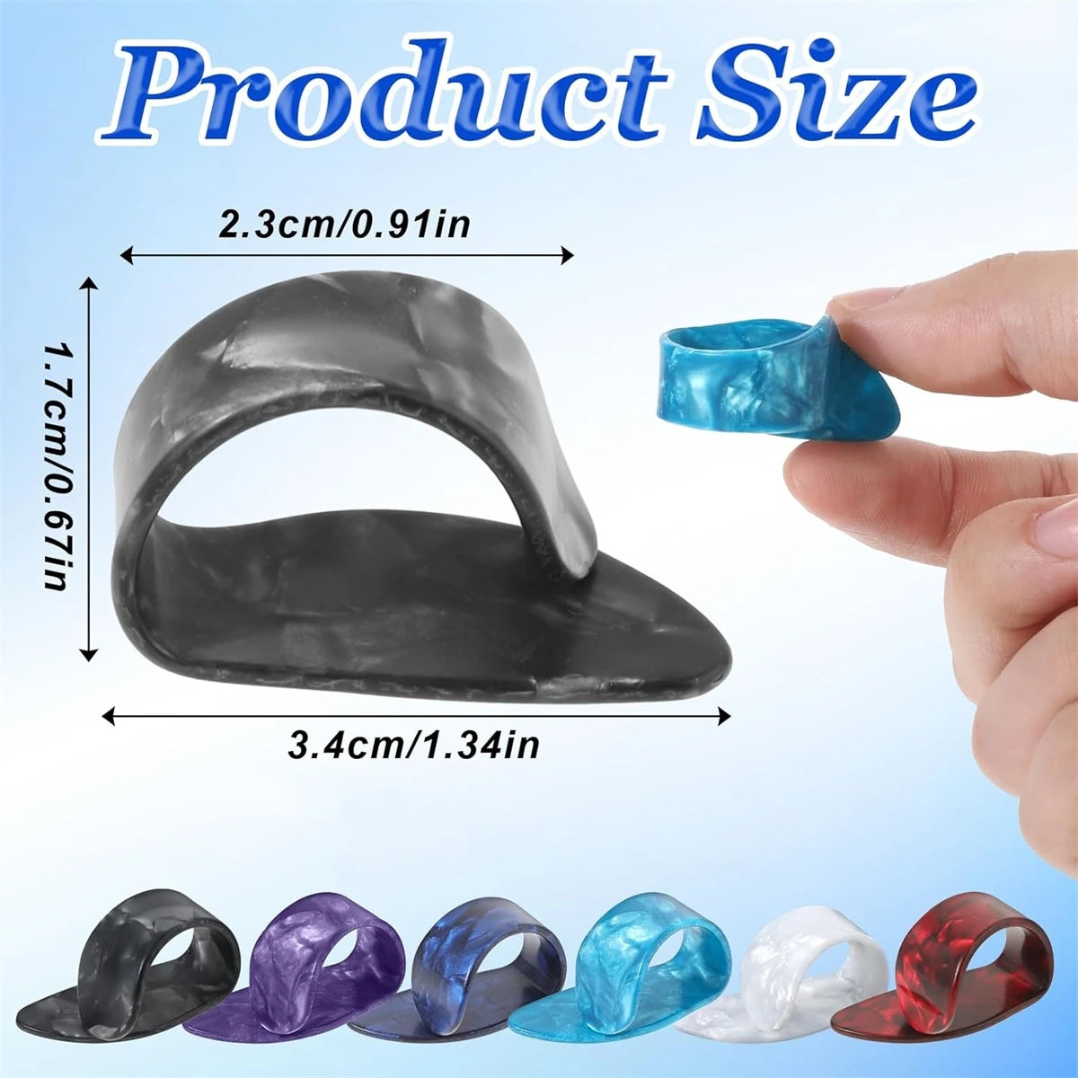 4er Set Zelluloid Daumen- und Finger-Plektren für Saiteninstrumente