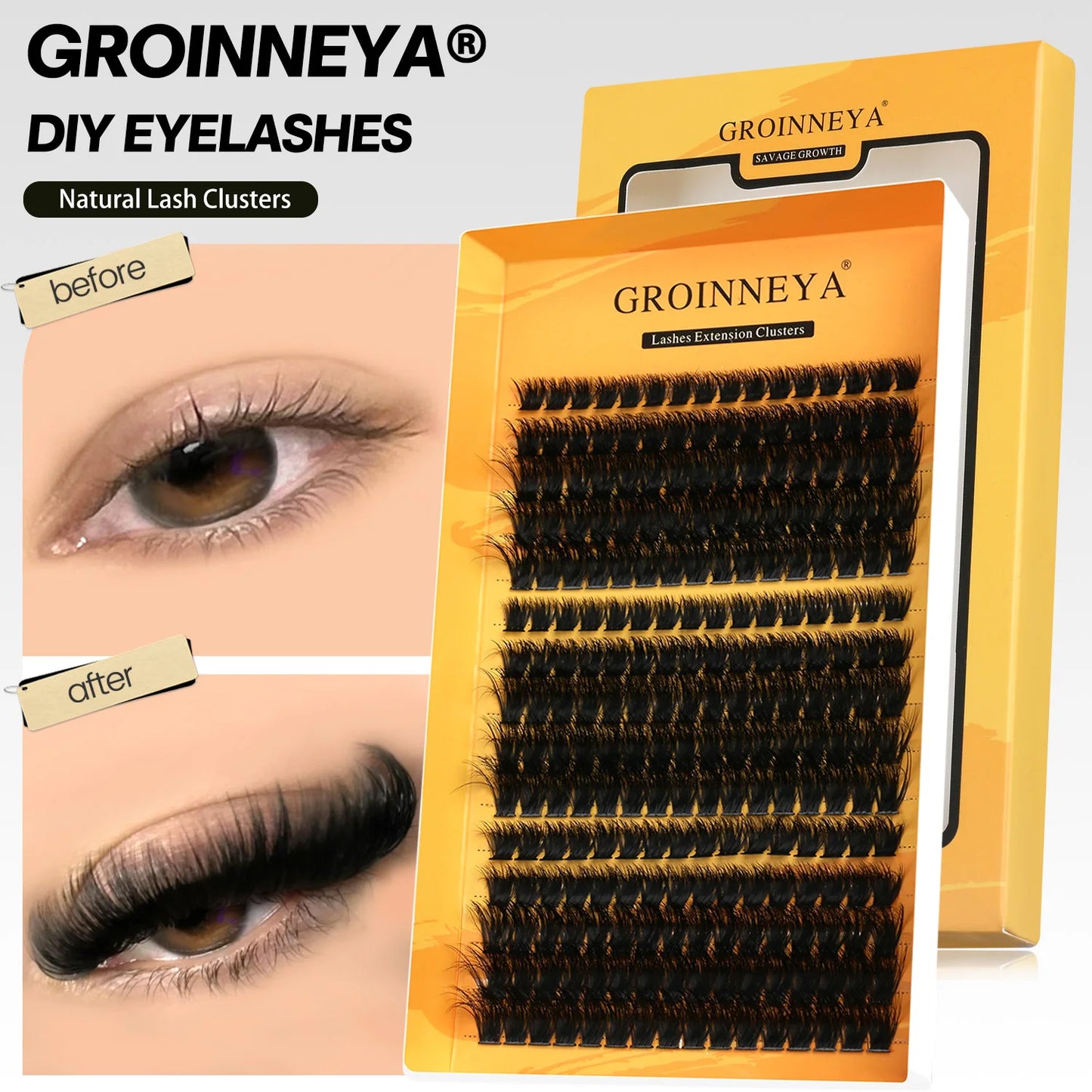 Natürlicher Glamour: Handgemachte C-Locken Cluster-Wimpern im Mix-Tablett