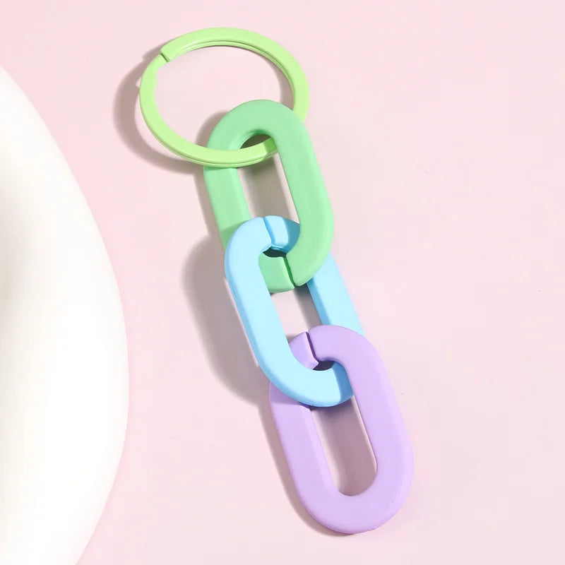 Bunte Acryl Schlüsselanhänger mit O-förmiger Schnalle – Trendiges Accessoire