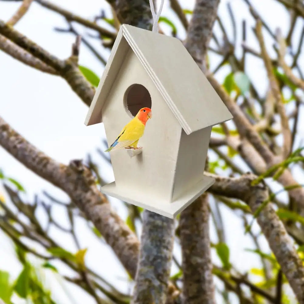 Wetterfestes Holz-Vogelhaus mit Sitzstangen für kleine Vögel