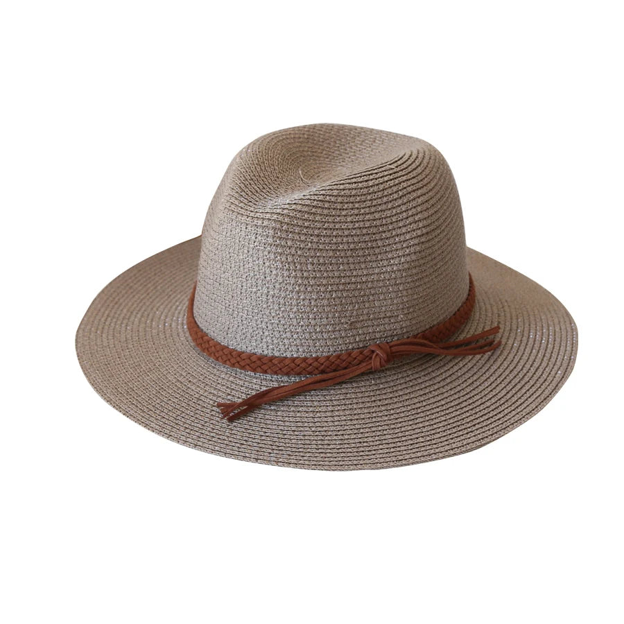 Stylischer Unisex Strohhut mit breiter Krempe – Leicht - UV-Schutz fürs Sommerlicht