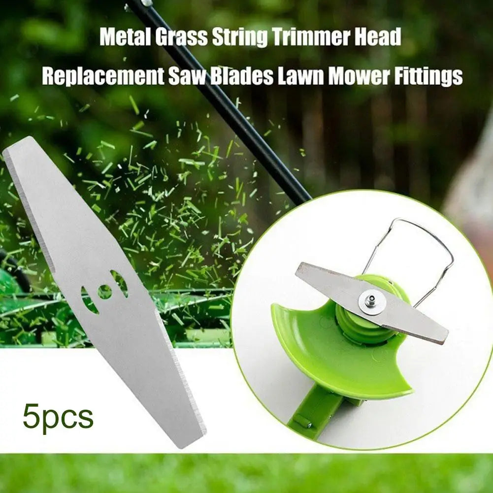 5x Metall Rasentrimmer Kopf Ersatz Cutter für Gartenmäher Zubehör