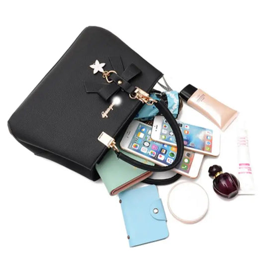 Elegante Damenhandtasche aus PU-Leder mit viel Stauraum - stylischen Details