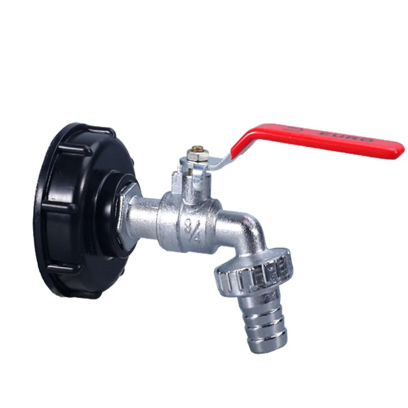 Langlebiger IBC Tankhahn Adapter S60x6 auf 1/2 - 3/4 für stabile Wasseranschlüsse