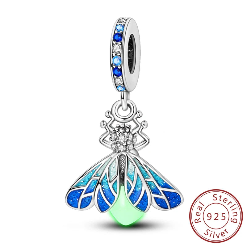 Funkelnder Schmetterlings-Charm aus 925 Sterlingsilber mit Zirkon – Elegant - Leicht