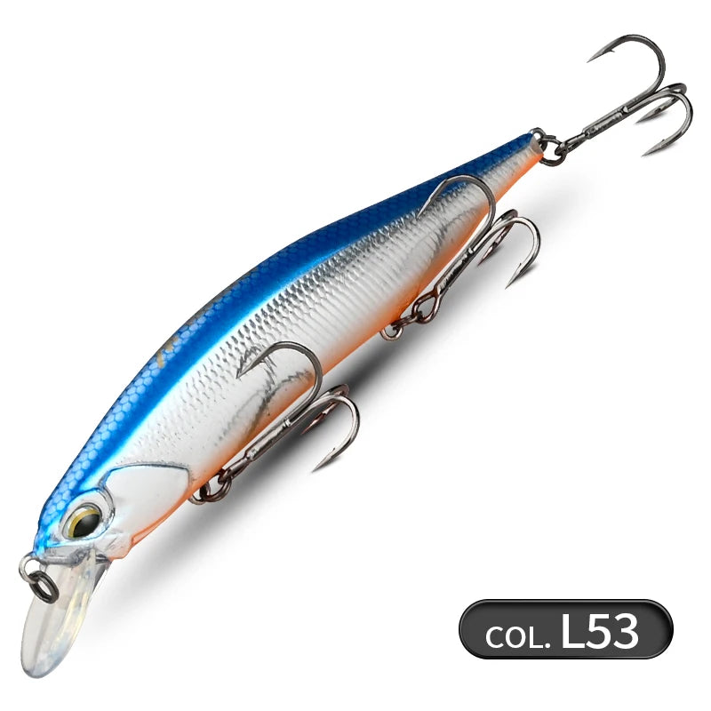 Realistischer Jerkbait Wobbler 110mm 17g mit 3 starken Haken, 12 Farben