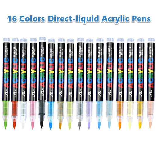 16 Farben flüssige Acrylstifte für vielseitige DIY-Kunst und Felsmalerei