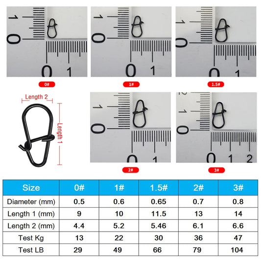 50 Stück Edelstahl Angel Snaps Duo Lock für schnelles Wechseln
