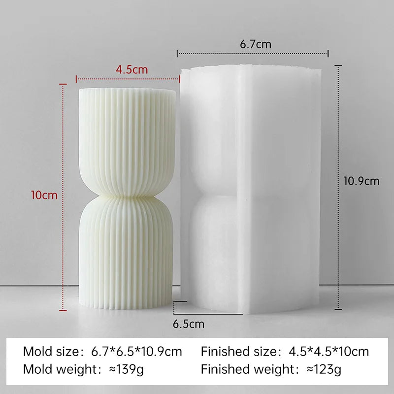 Silikonform für gestreifte Zylinderkerzen DIY Aroma Säule Gips Harz