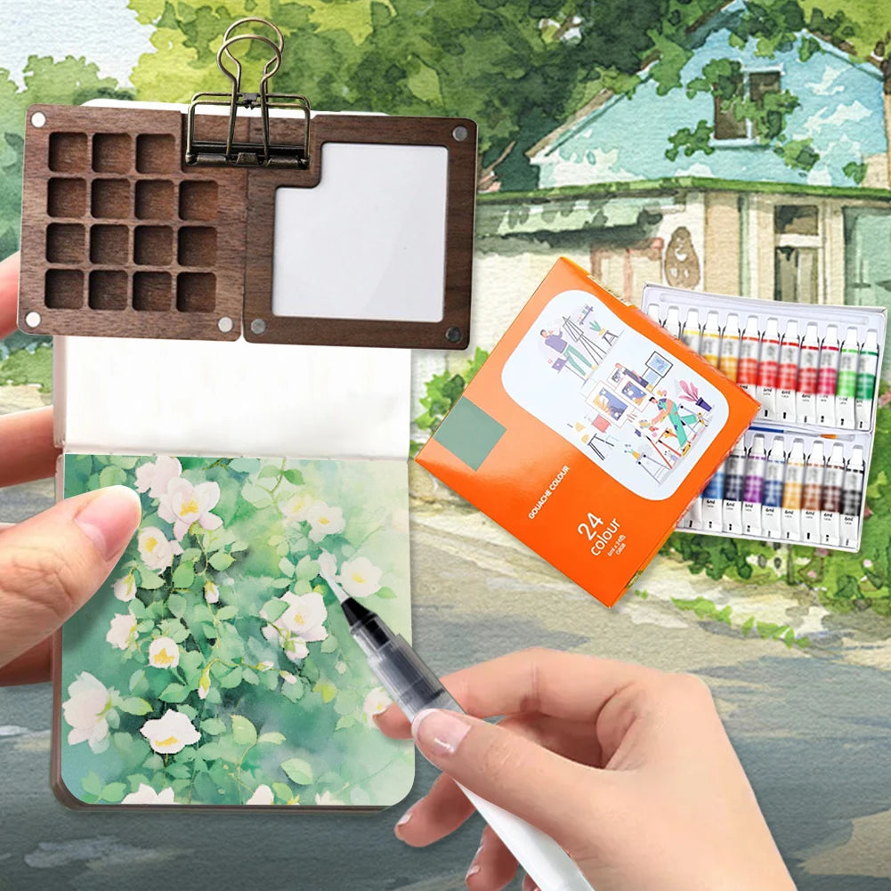 Reise Aquarell-Farbpalette Set, Mini Taschen Künstler Farbpalette