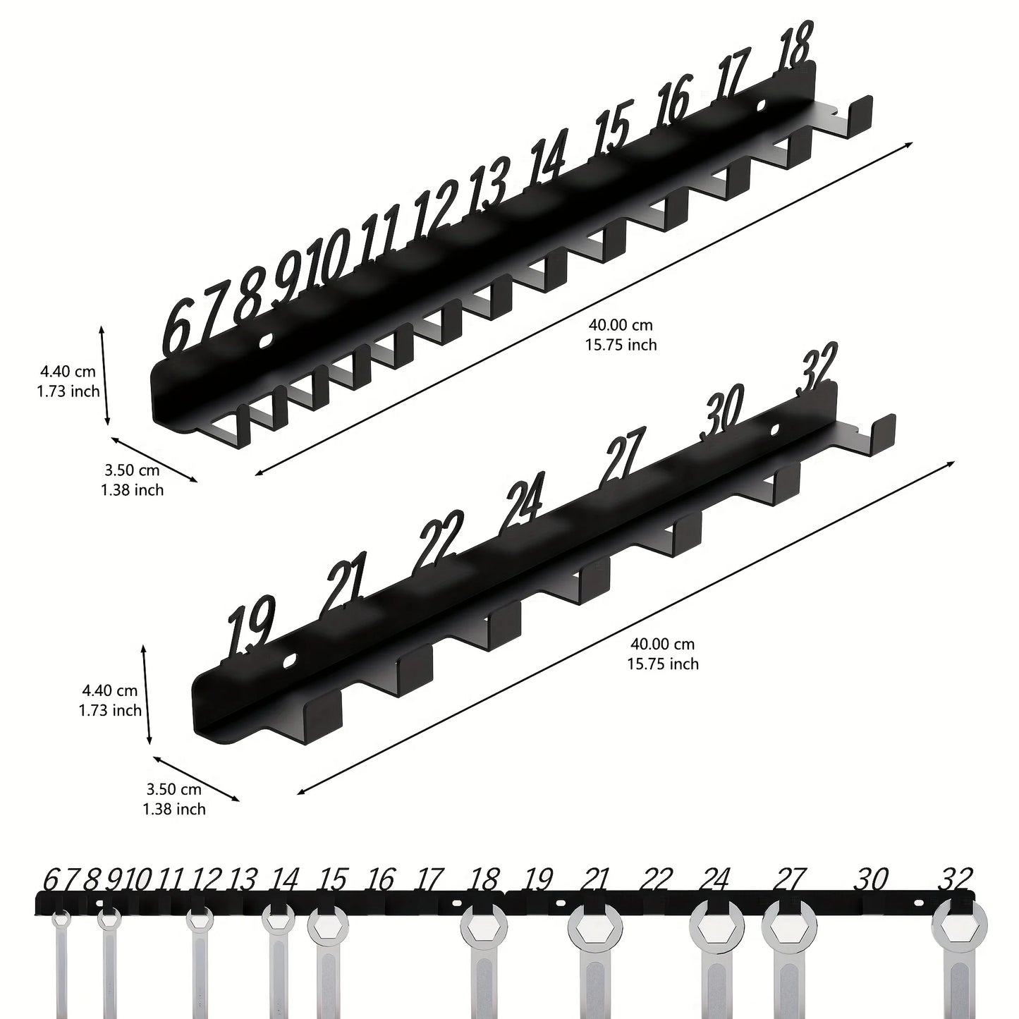 Robuster wandmontierter Schrauben Organizer aus Metall