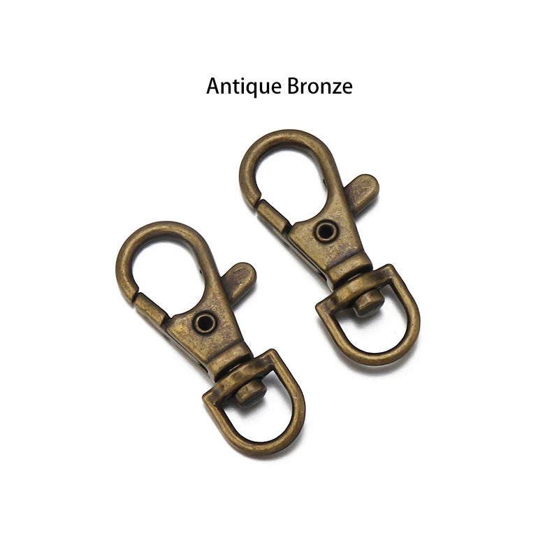 Vielseitiges 10er-Set Schlüsselanhänger mit drehbarem Karabiner, gold - silber