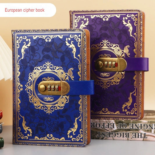 A5 Retro Tagebuch mit Digital Schloss PU Leder – Persönliches Notizbuch