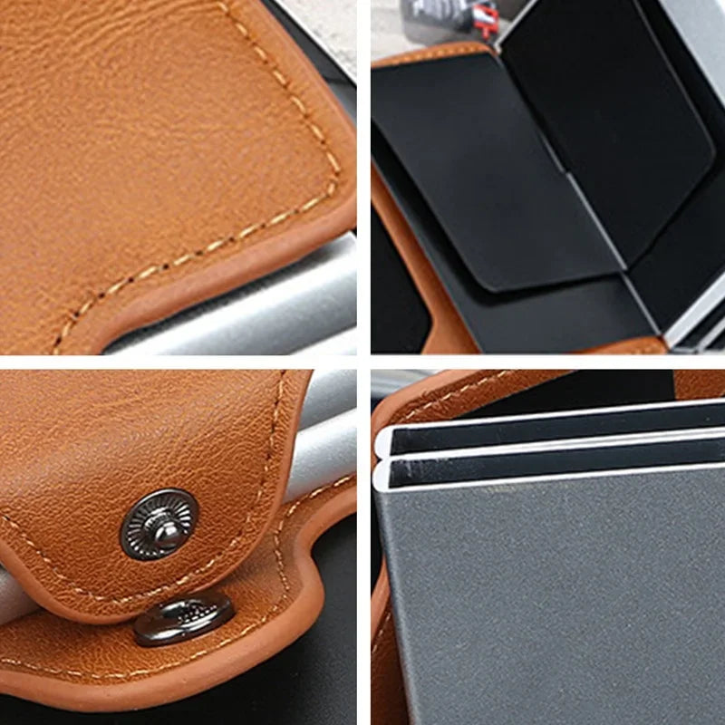 Sichere RFID-Box aus Aluminium - PU-Leder für 12 Karten – elegant - kompakt
