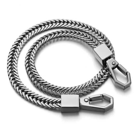 Langer Metall Schlüsselanhänger 41 cm mit Gürtelclip für Männer