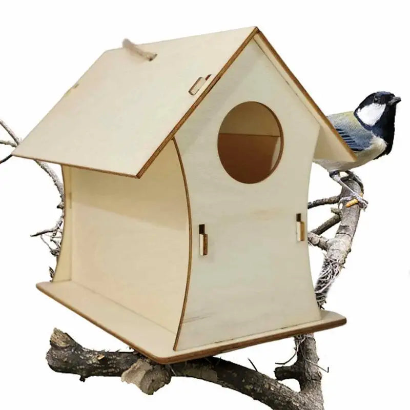 Hängendes Holz Vogelhaus für Garten mit rustikalem Design