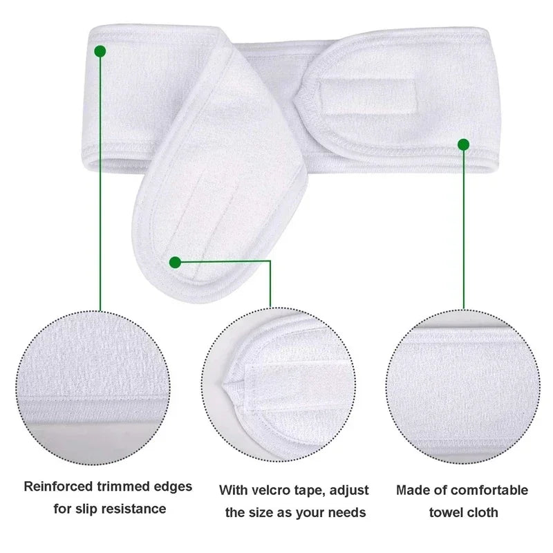 Verstellbares Frottee-Kopfband für Damen, ideal für Spa und Make-up