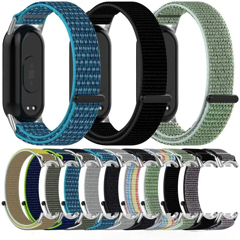 Nylon Armband für Xiaomi Band 9 8 NFC, verstellbares Handgelenkband