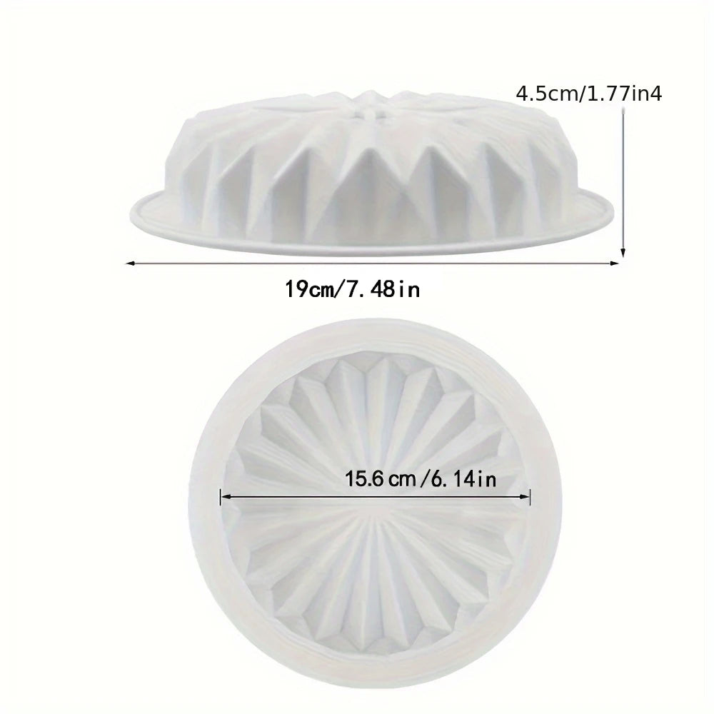 Kreative Mousse Silikon-Kuchenform rund mit Diamantspitze, hitzebeständig - wiederverwendbar