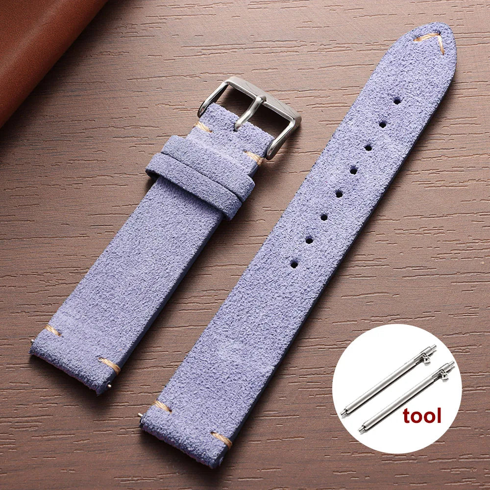 Weiches Wildleder Lederarmband mit Schnellverschluss in 14-22mm Breite