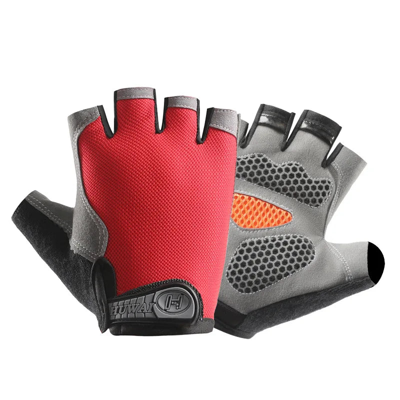 Atmungsaktive Anti-Rutsch Fitness- - Fahrradhandschuhe Halb Finger, 8 Farben