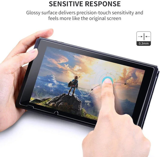 Nintendo Switch Displayschutzfolie aus gehärtetem 9H Glas – Klare Sichtschutzfolie