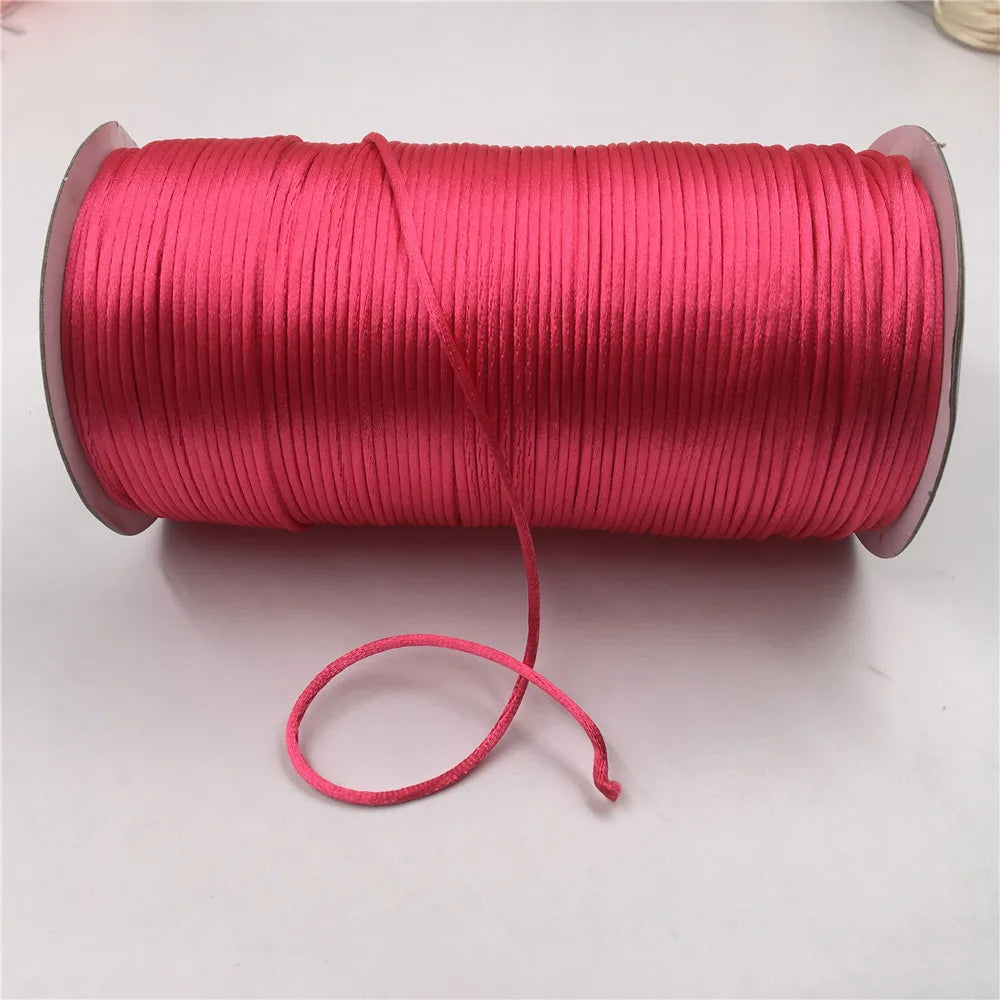 2mm Satinband geflochten Seide Makramee Seil für DIY Armbänder