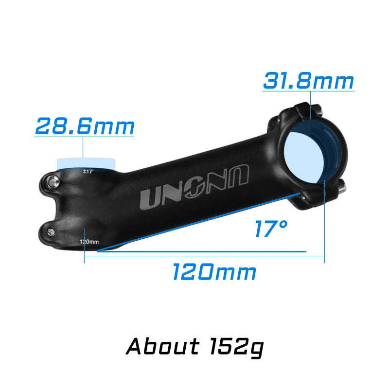 Ultraleichter Fahrradvorbau 31,8 mm, 28,6° Neigung – in verschiedenen Längen