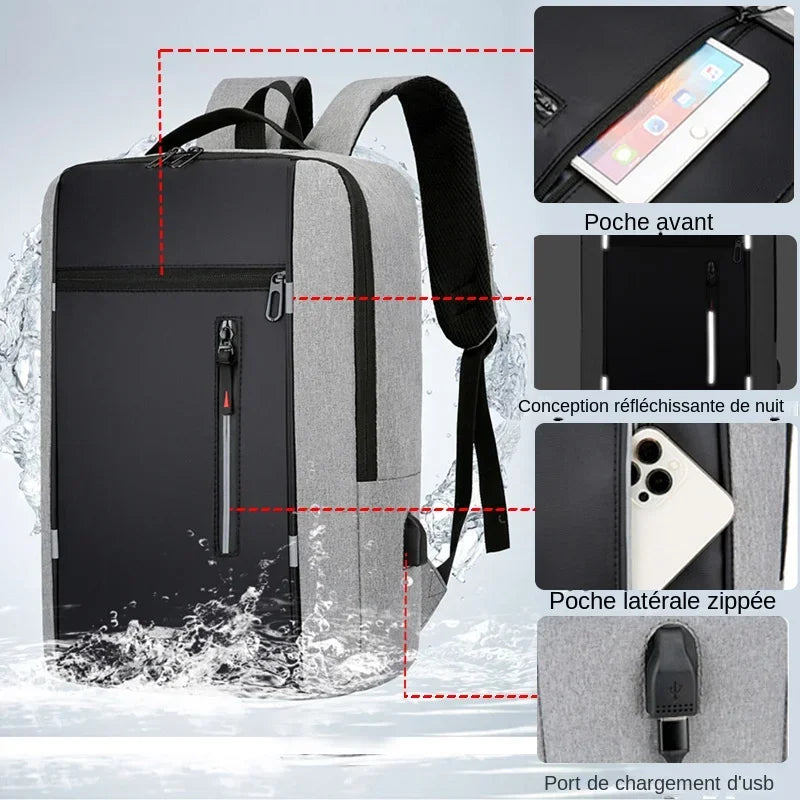 Wasserdichter Business Laptop Rucksack Herren USB Große Kapazität